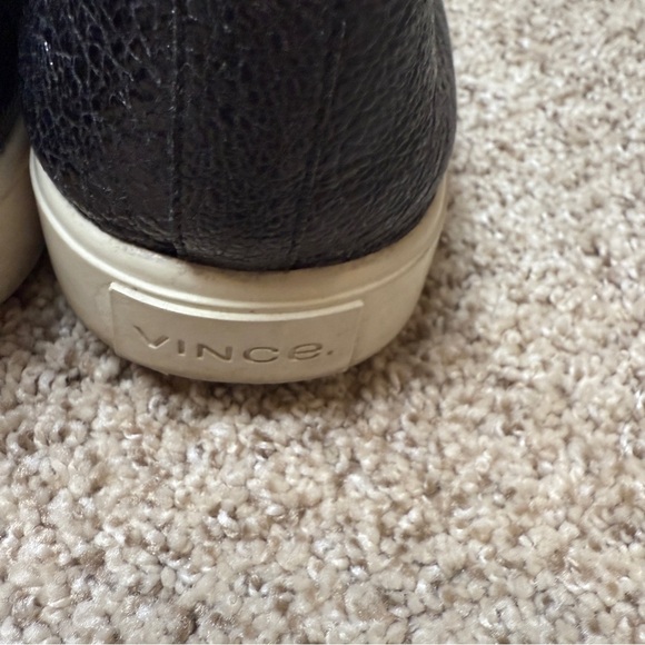 Vince black leather loafers, size 11 Slight patent leather look with texture. - Picture 7 of 9